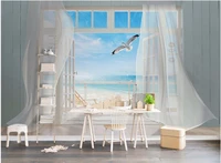 custom photo mural 3d wallpaper sea view outside the window decor painting 3d wall mural wallpaper for living room walls 3 d