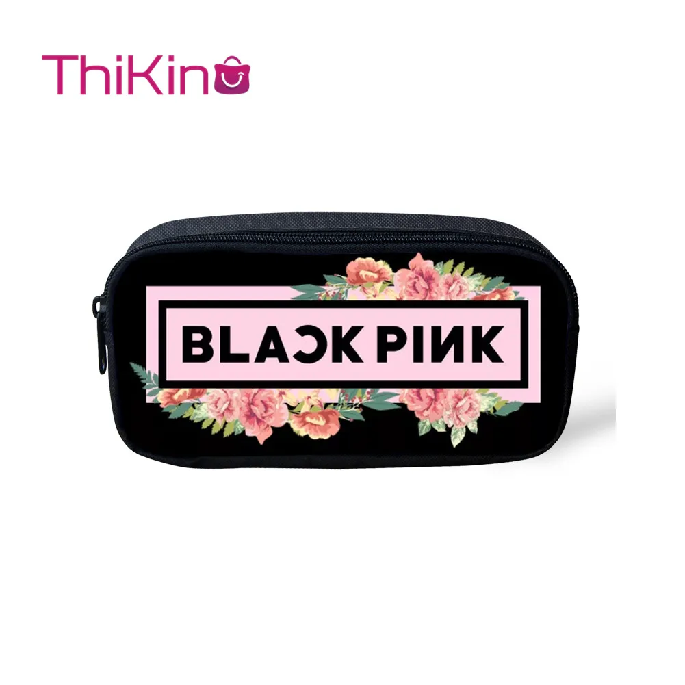 Thikin Blackpink KPop Повседневная сумка-карандаш для ручек, ручка для девочек, чехол для студенческого макияжа, сумки для хранения ручек, кошельки для детей