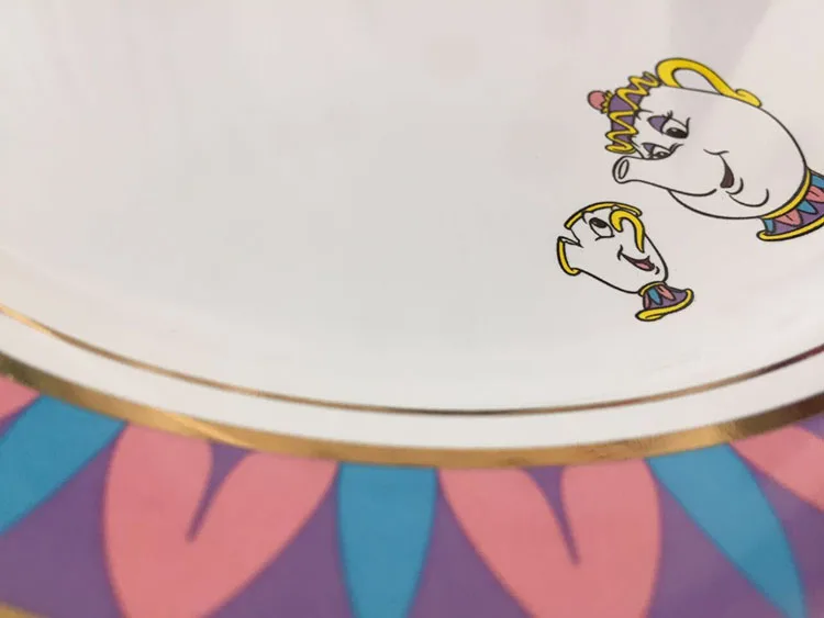 Лидер продаж чайный сервиз Красавица и Чудовище керамическая тарелка соусник