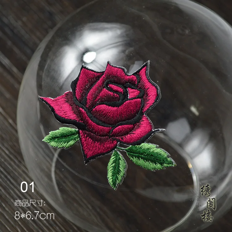 FREE SHIPPING 10PCSEmbroidery Motif Flower ROSE Sew On Iron Patches Applique DIY Lace Clothing Accessory | Дом и сад