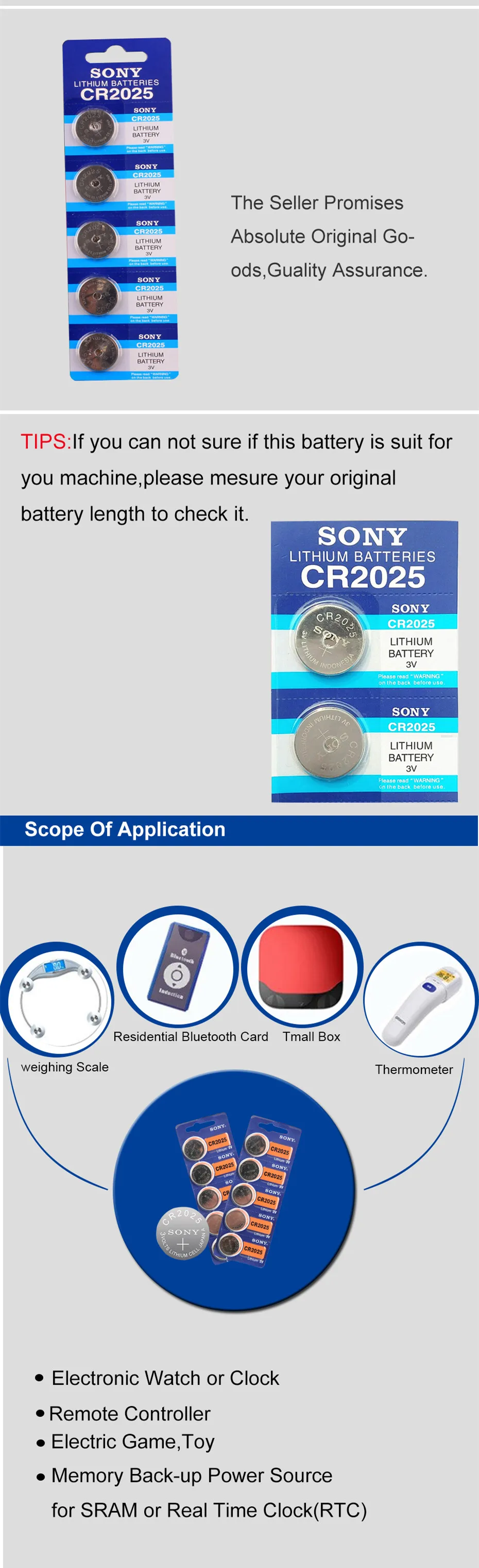 15 шт./лот SONY cr2025 аккумуляторы таблеточного типа cr2025 3V литиевая Батарея для часы с калькулятором Вес весы