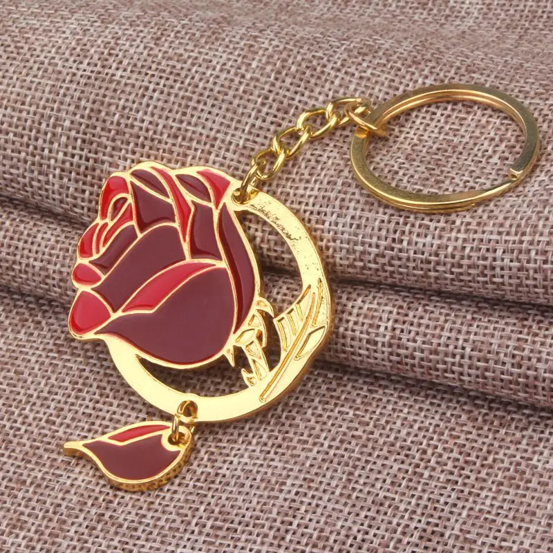 Красота зверь фильм ювелирные изделия золотой цвет. Полый розовый кулон брелок