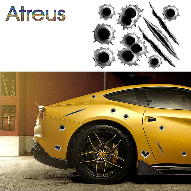 3d наклейки Atreus Стайлинг автомобиля отверстие для пули Renault Megane 2 Captur Clio Ford Focus 3 Kuga