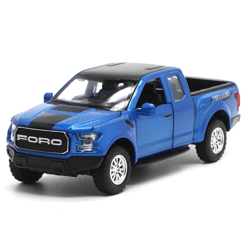 1:32 Ford Raptor F150 Pickup Refitl MINI AUTO Alloy Pull Back Diecast модель автомобиля игрушка для детей со
