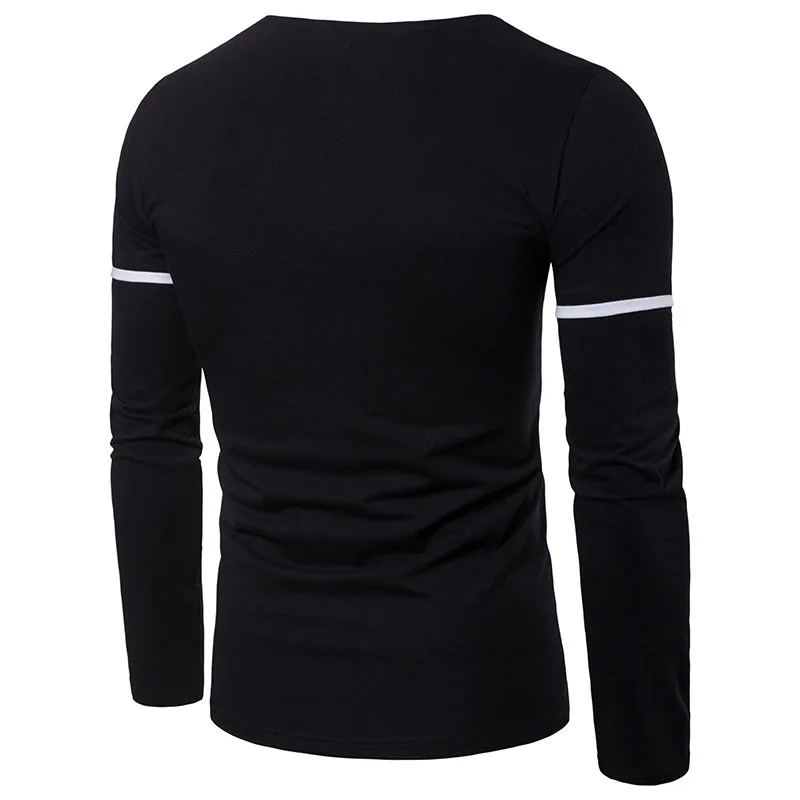 Мужская осенне-зимняя футболка с круглым вырезом в Корейском стиле новая тонкая