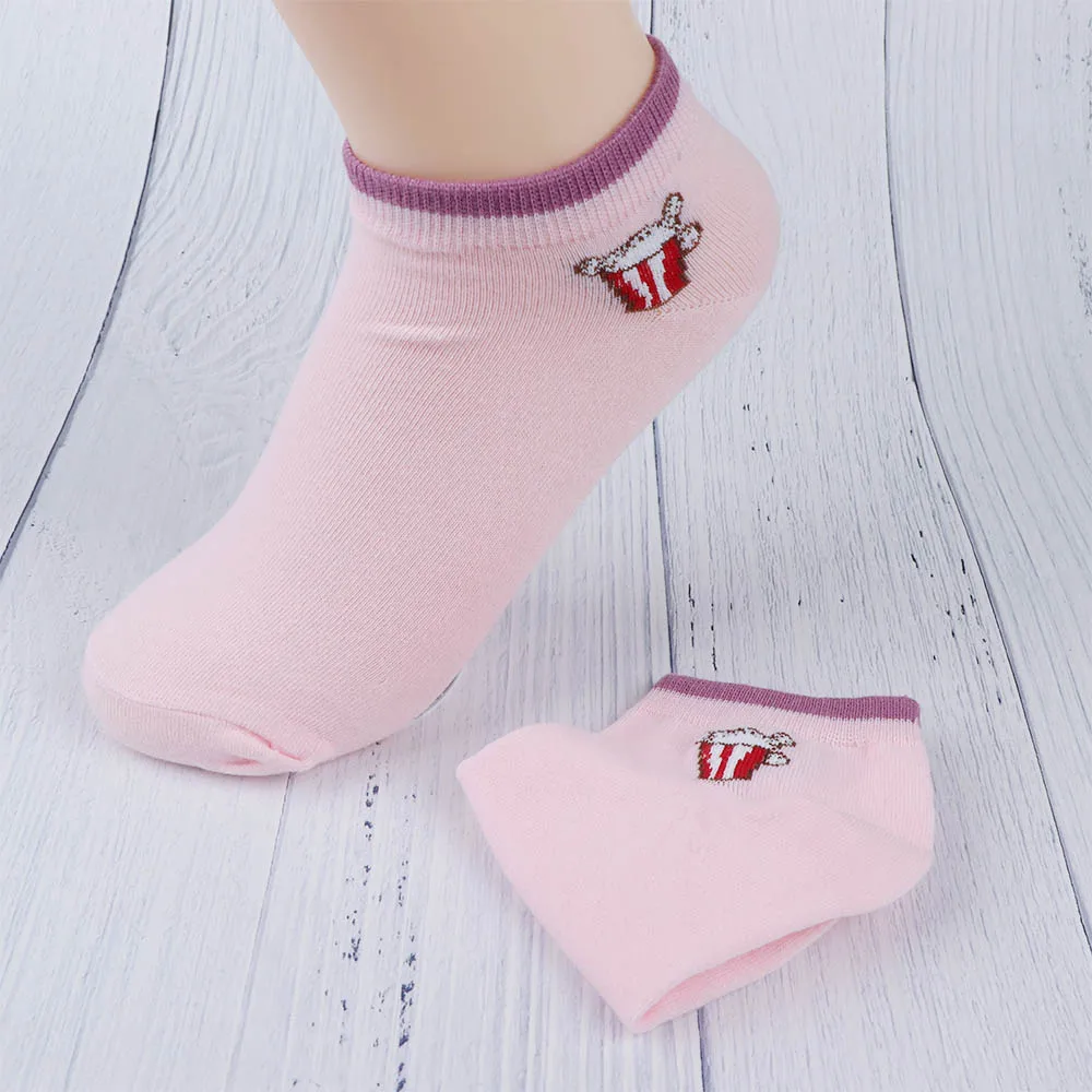 Cartoon Fries Egg Bacon College Style Women Girls Casual Cotton Socks Random Color | Женская одежда