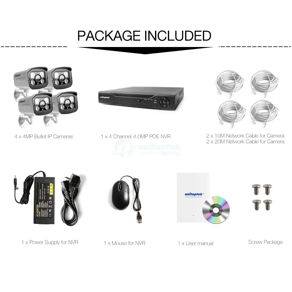 H.265 POE CCTV NVR комплект с 4 шт. 4MP IP камера Открытый HI3516D водонепроницаемый безопасности видео камера системы наблюдения приложение XMEye