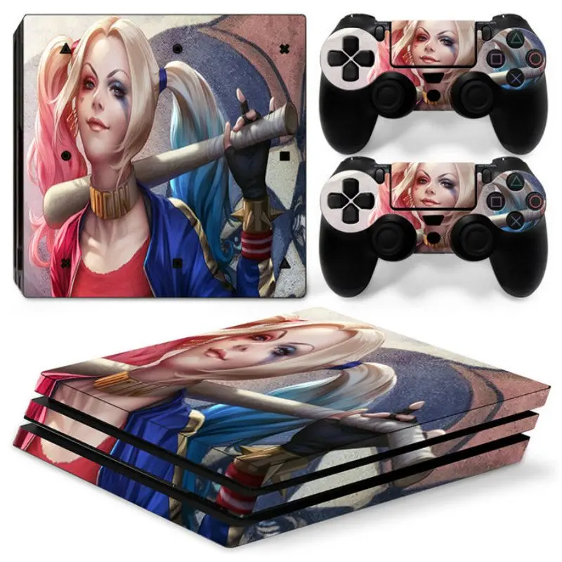 " Харли Квинн "из винила и кожи для PS4 Pro Стикеры консоли + 2 джойстик/панель