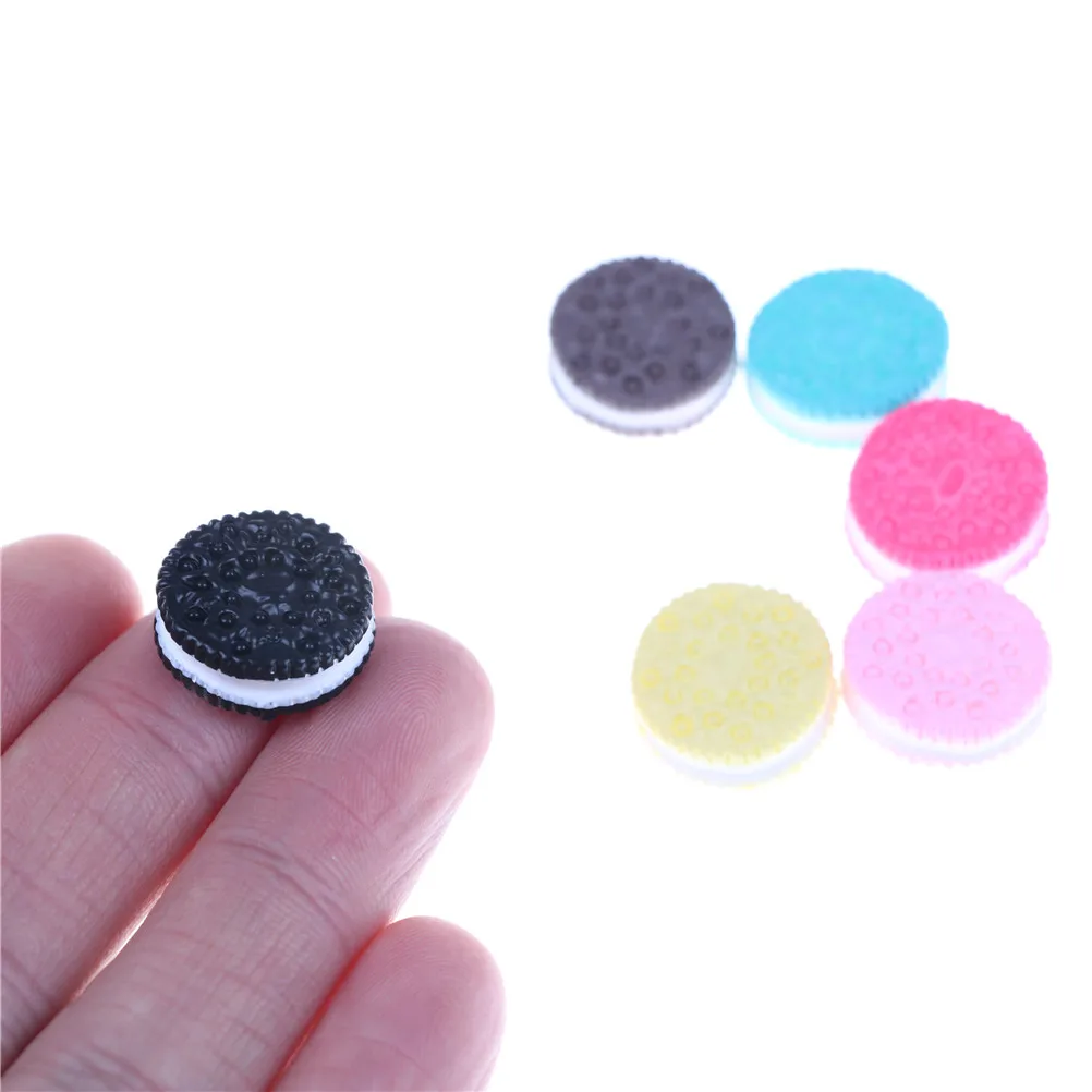 10 шт. смешанных цветов 7*17 мм миниатюрное печенье DIY Kawai Flatback кабошоны с плоской