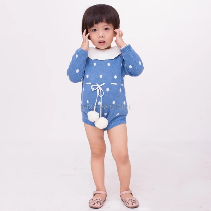 Осень 2020 комбинезон для новорожденных Вязаный мальчиков и девочек теплый