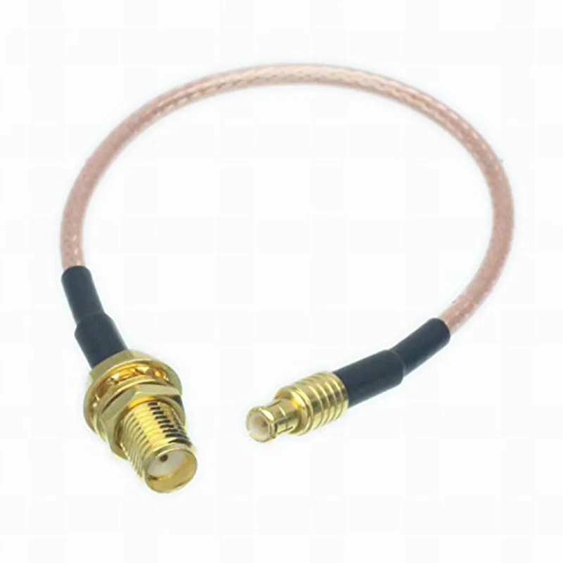 Кабель ALLISHOP с двойным экраном 15 см 6 дюймов SMA Female to MCX Male RG316D серебристый