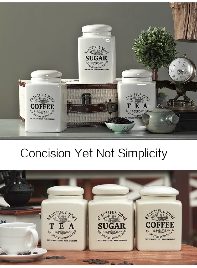 3 Pcs Set Tea Coffee Sugar Sealed Jars Cafe Home Storage Sauce Bottle Keeper Food Container Vial Tank Canister Sucrier En Verre