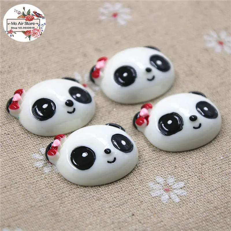 

10PCS kawaii panda cartoon Resin Flat back Cabochon Miniature craft Art Supply Decoration Charm