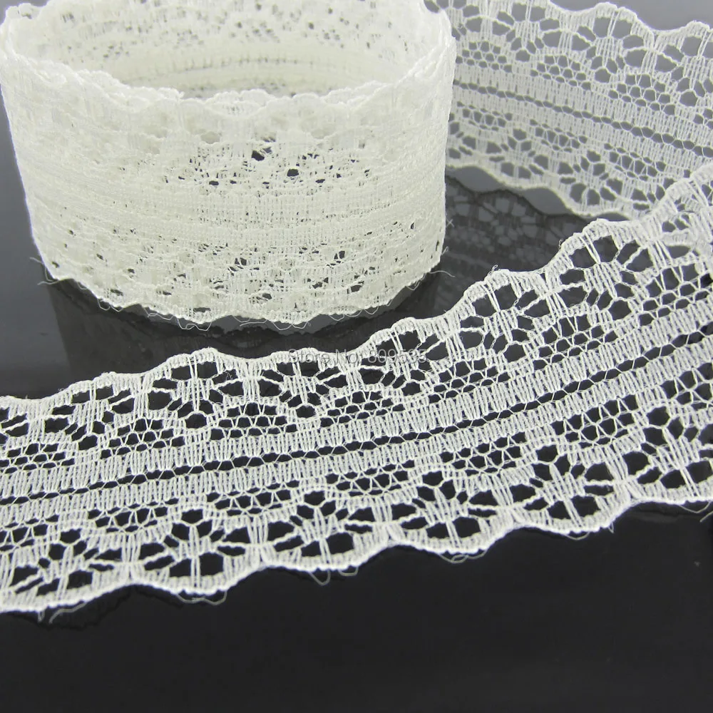 

10Yards 1-1/4" Beautiful Cream Lace Ribbon Embroidered Net Lace Trim For Sewing Garment Accessories 3.0cm