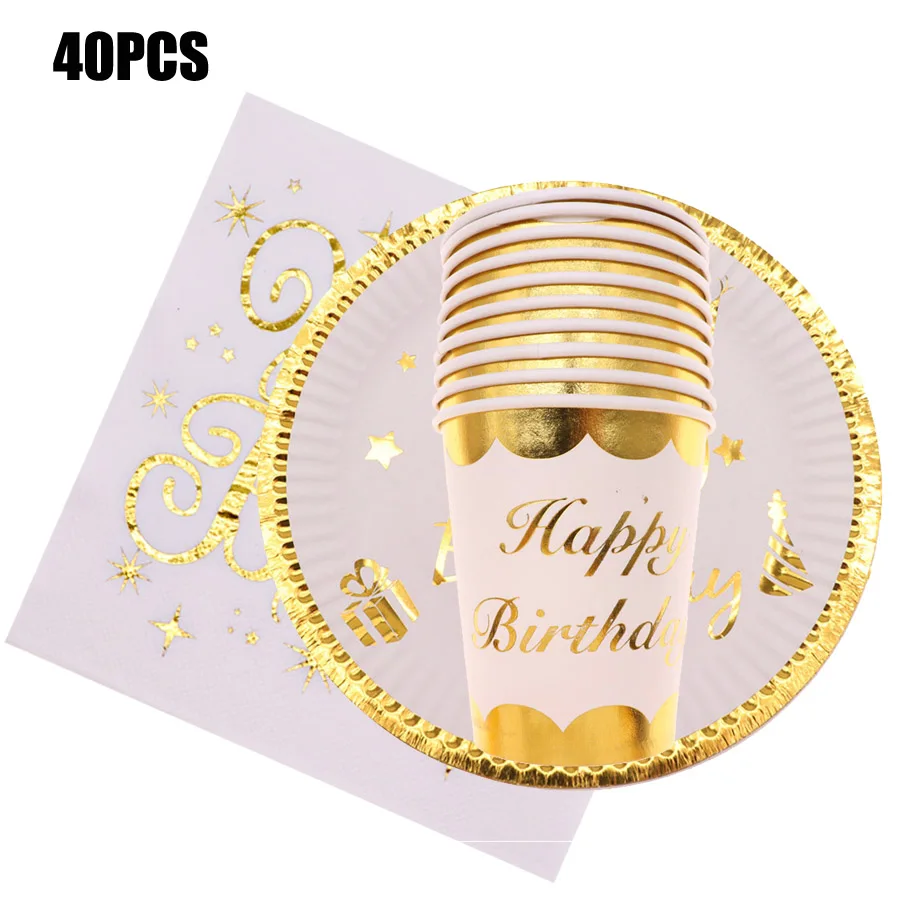Золотой фольги одноразовые школы праздновать звезды с днем рождения письмо