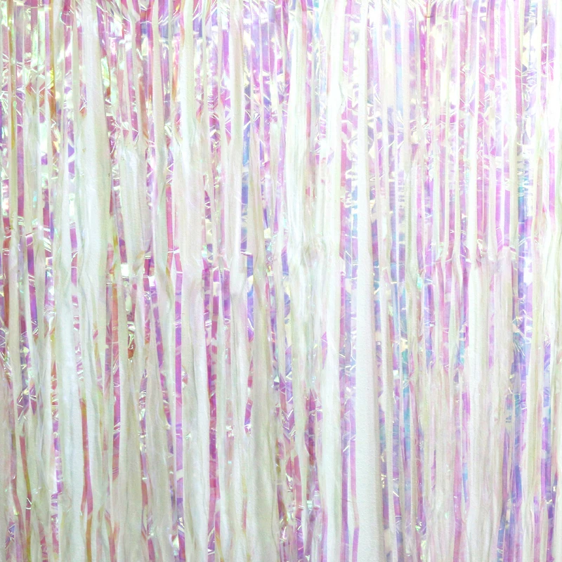Металлический единорог Радуга фольга бахрома занавеска мишура струна блестящая
