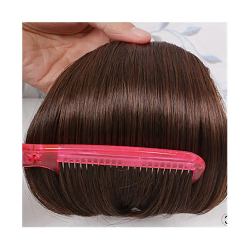New Style Clip In Hair Bangs Natural 10 Colors Available Synthetic Side Symmetry Fringe 2Clips Extensions |