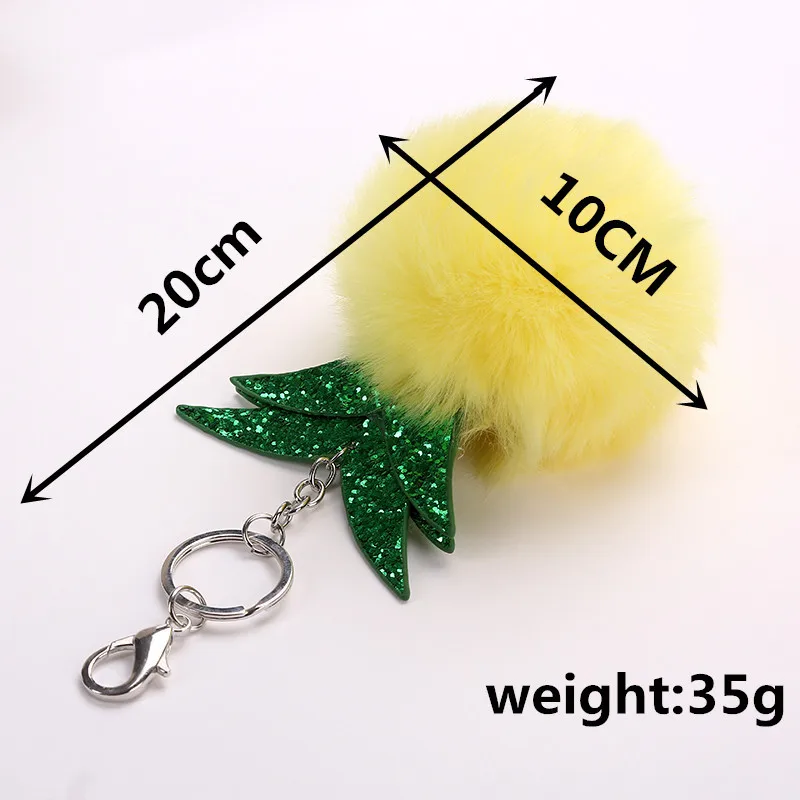 2018 симпатичный брелок с ананасом и кроличьим меховым шариком помпоном подвеска