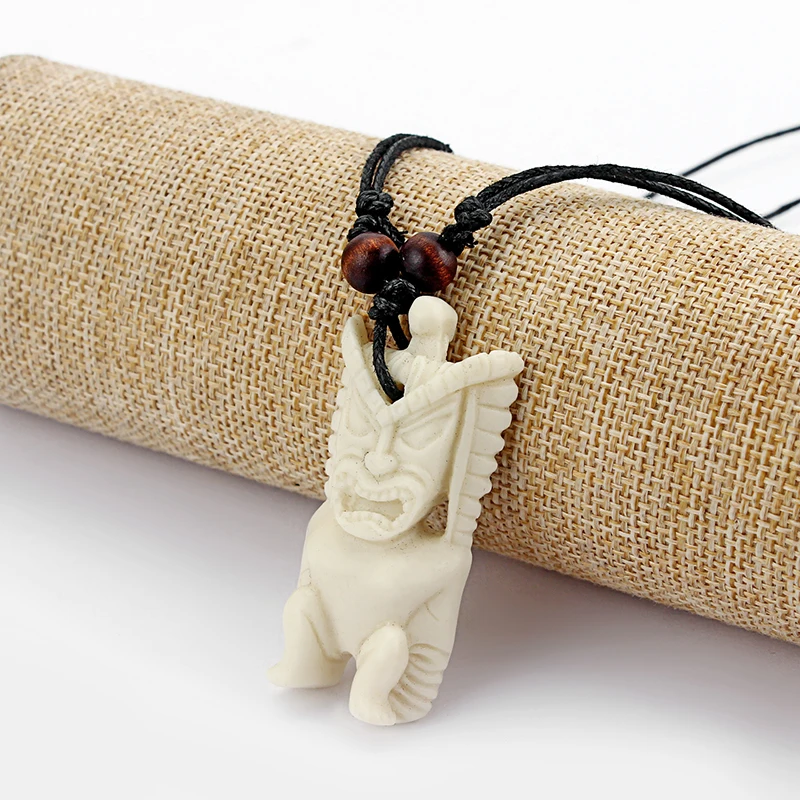 1 шт. белый искусственный этнический Як Костяные Тики мужские тотемные подвески