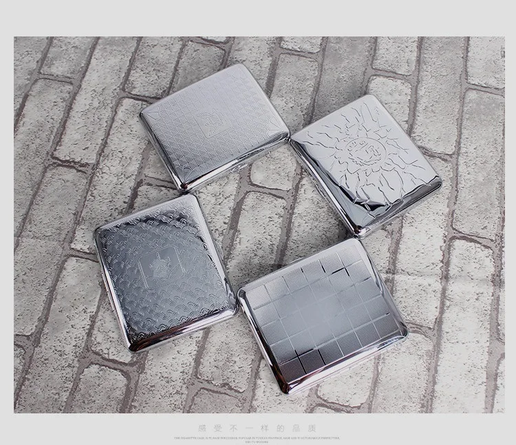 slim Silver Polish Flower Engrave Cigarette Case Box Portable 16 Tobacco Storage case Container metal Holder box Cases | Дом и сад