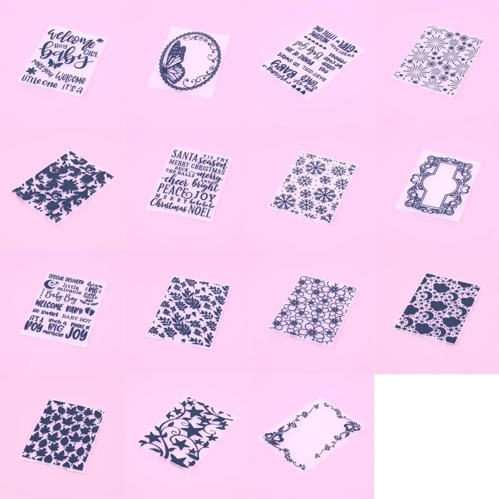 15 стилей листья цветы пластиковый шаблон ремесло изготовление бумажных карт