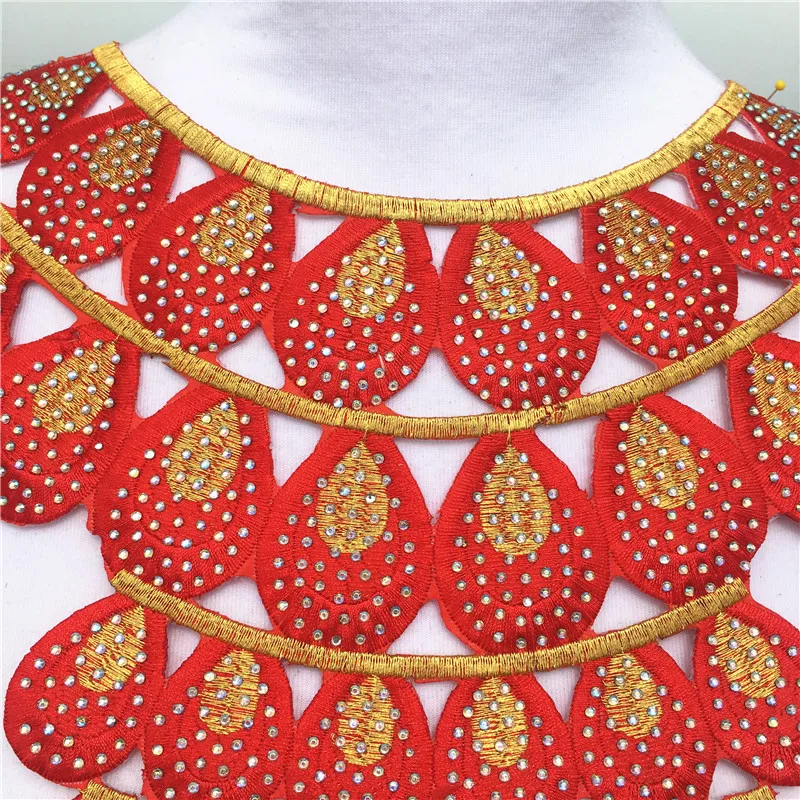 1 шт. красные роскошные стразы с горячей фиксацией африканский кружевной вырез