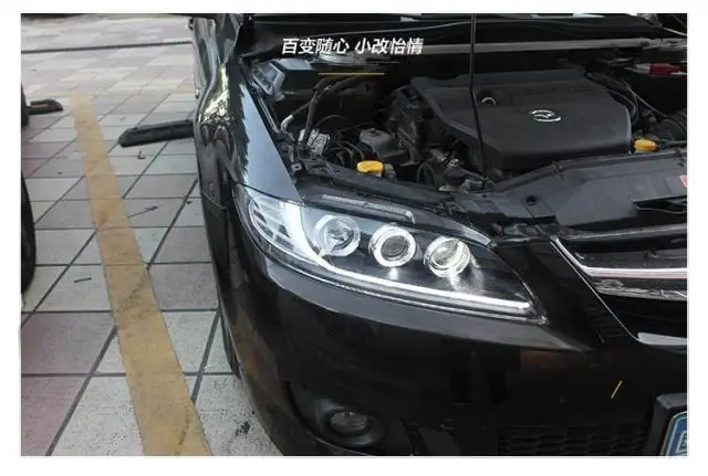 Автомобильный Стайлинг для Mazda 6 фары 2004-2012 Mazda 6 светодиодный фары DRL Объектив Двойной Луч H7 спрятал bi Xenon объектива