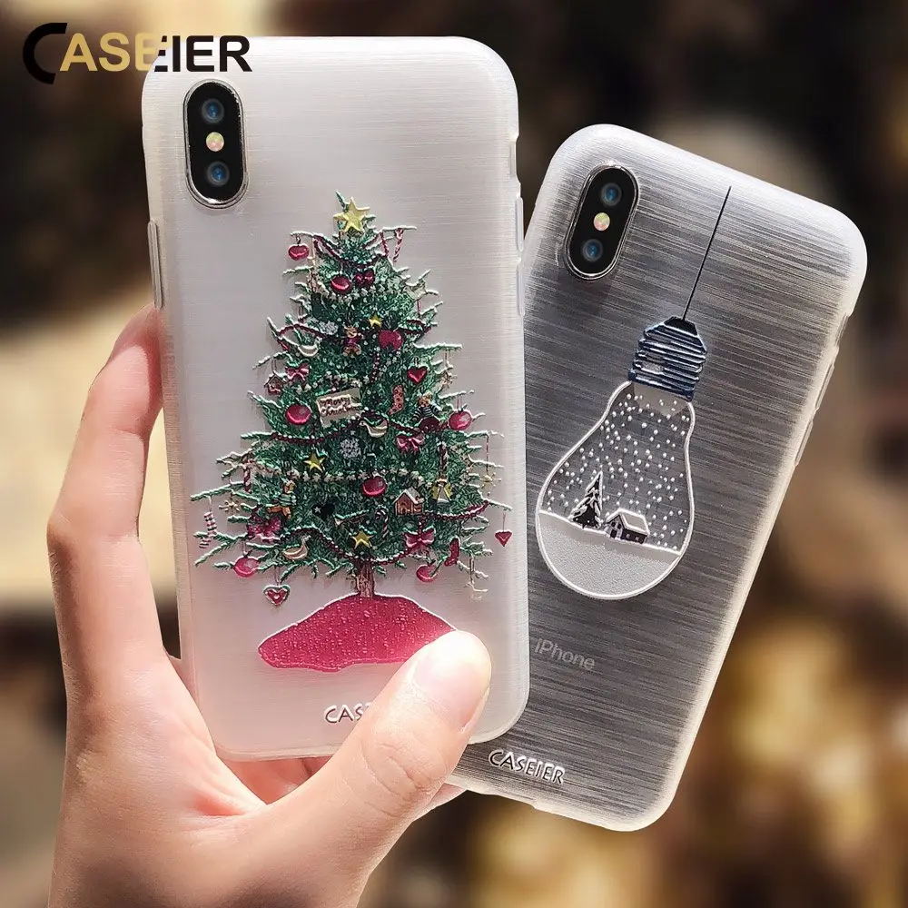 CASEIER Christmas Phone Case For iPhone X 8 7 6S 6 Plus XS Max 5S SE 2019 NEW Year Cases 10 Accessories |