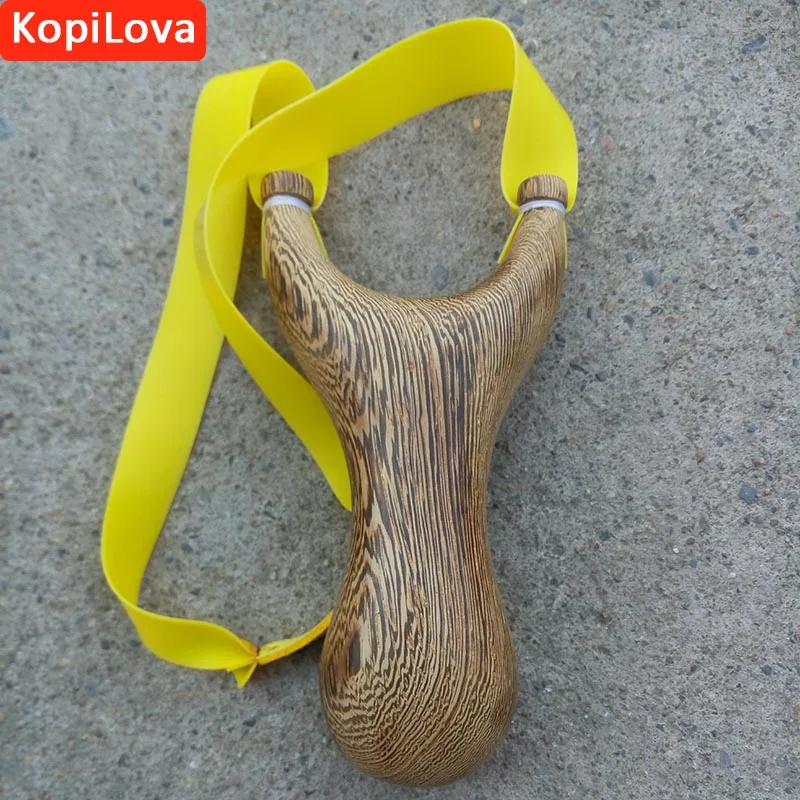 Слинг KopiLova для самозащиты с резиновой лентой деревянной ручкой бантом охоты