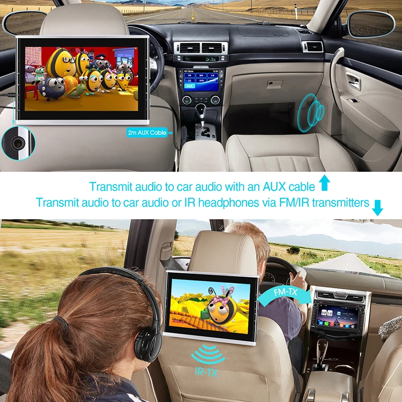Тыква 10 1 дюймов Автомобильный подголовник монитор dvd плеер USB/SD/HDMI/FM/игра TFT LCD