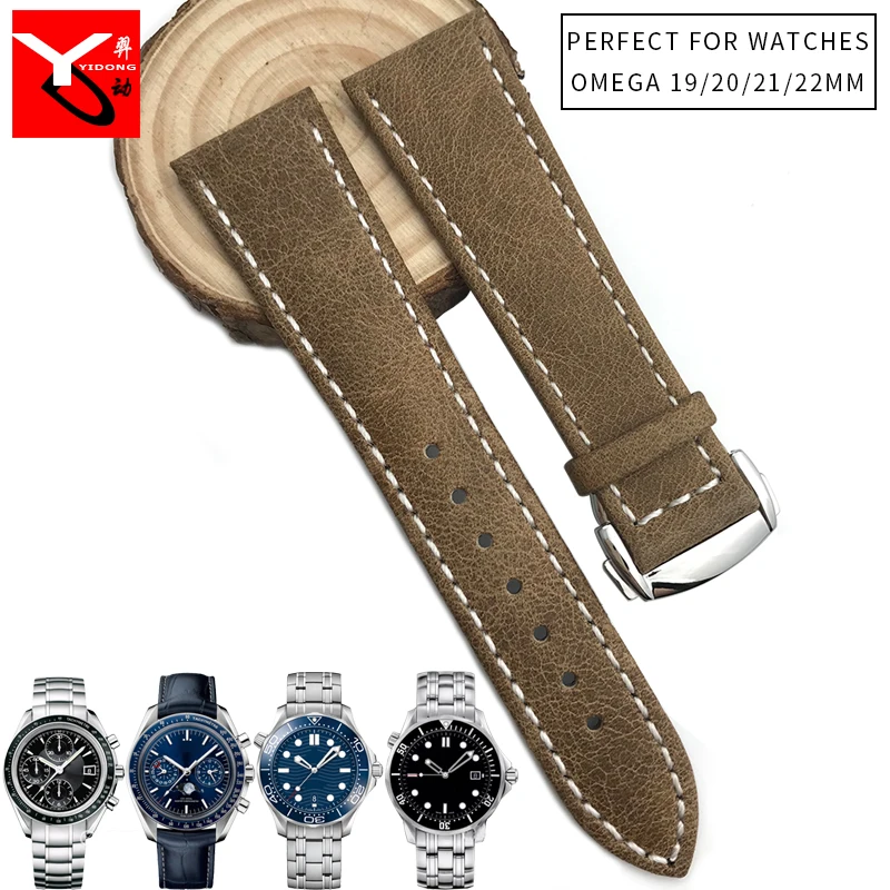 19 мм 20 21 22 резиновые силиконовые часы ремешок складной Пряжка для Omega Seamaster 300 Speedmaster DE VILLE часы