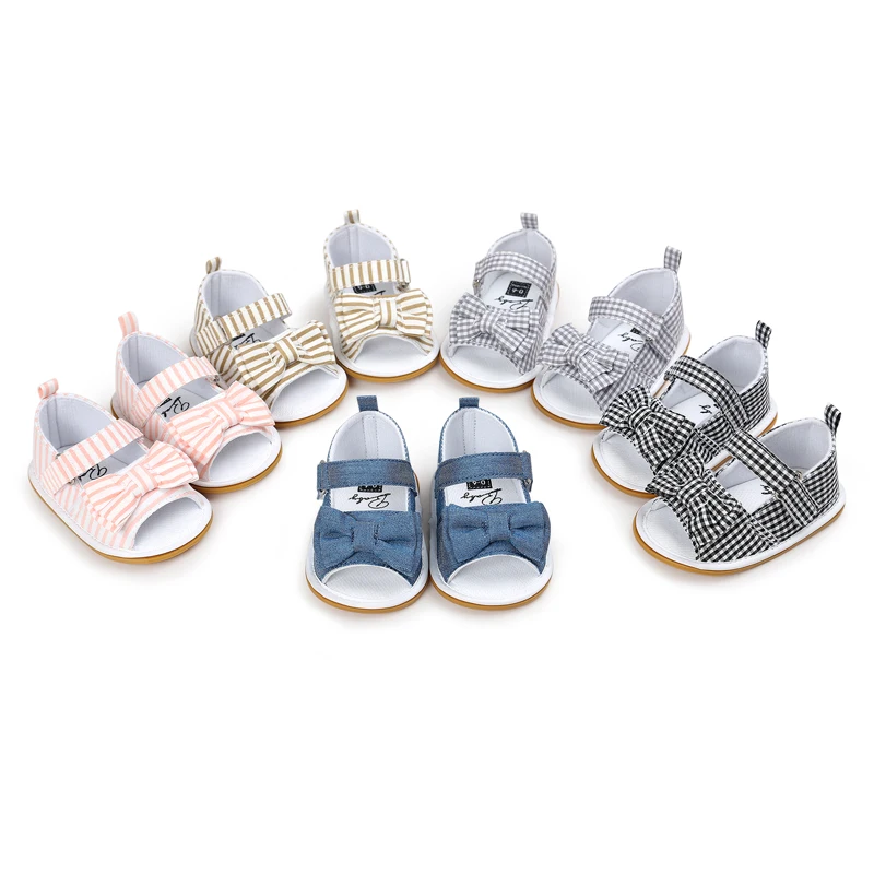 Сандалии для девочек 0-18 месяцев хлопок ПУ без застежки Нескользящие летняя обувь