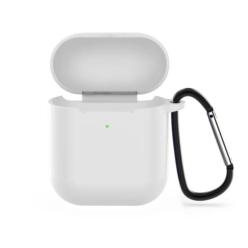 Силиконовый чехол s для Airpods 2nd роскошный защитный чехол для наушников для Apple airpods2 Air pods 2 противоударный чехол с крючком - Цвет: White