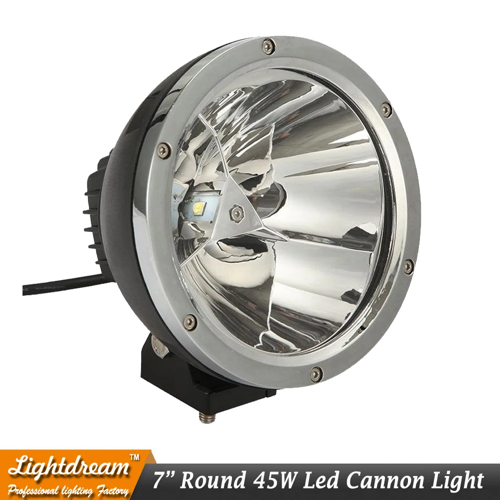 Пара 7 дюймов 45 Вт черный хром круглый светодиодный светильник спот