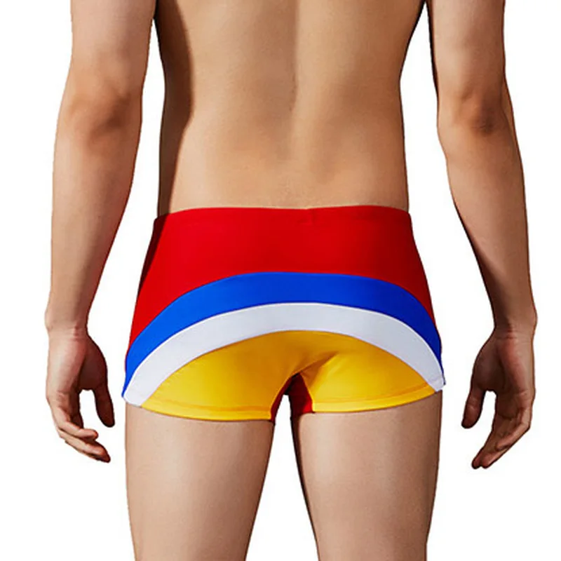 Для мужчин Плавание одежда Maillot De Bain для мальчиков Радуга костюмы шорты боксеры