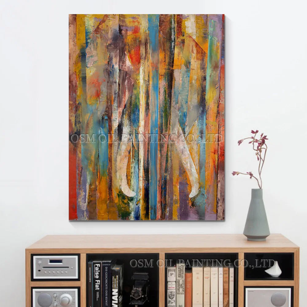 Высококачественная абстрактная картина маслом цвета слоновой кости для