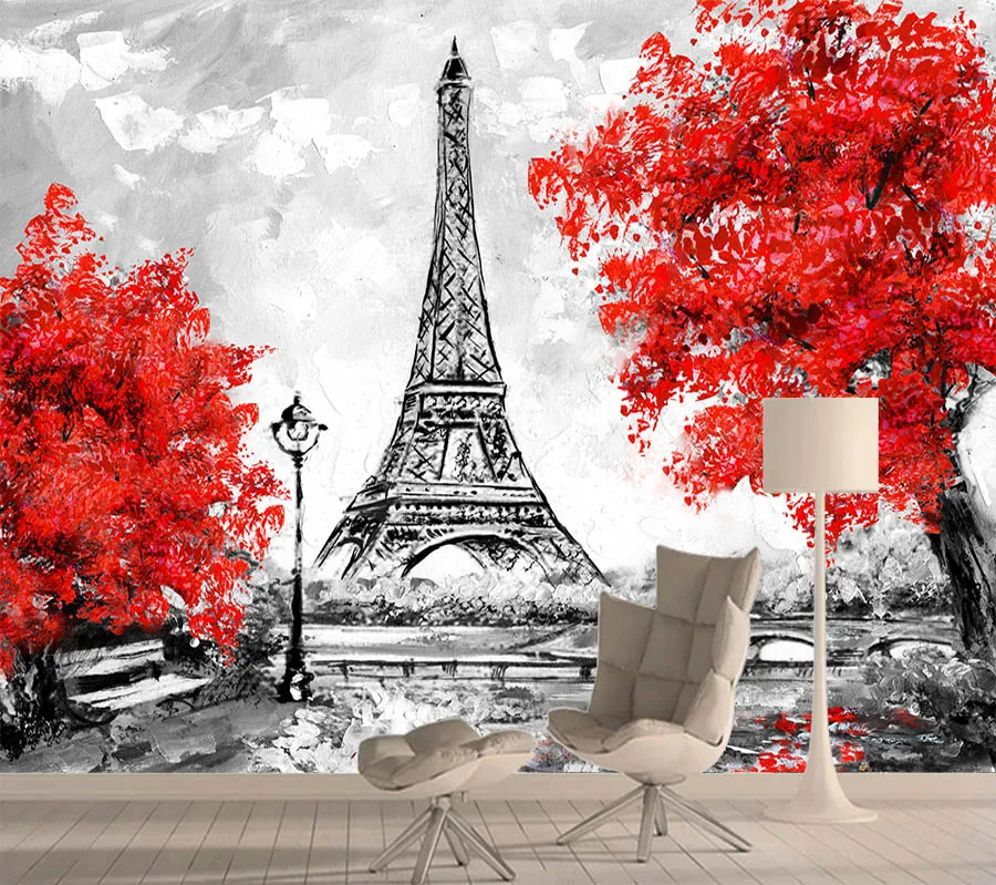 

Photo Wallpaper 3d Contact Wall Paper Papers Home Decor Wallpapers for Living Room Eiffel City Background 8d Mural Murals Rolls