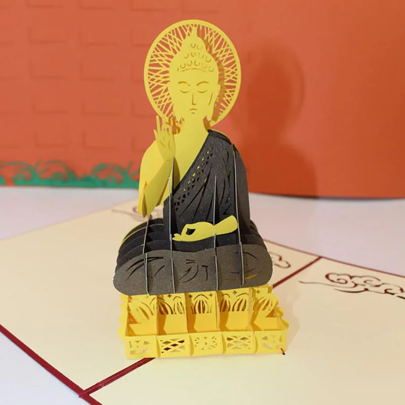 Креативные 3D ручной работы резьба традиционные буддизм Будда Шакьямуни бумаги