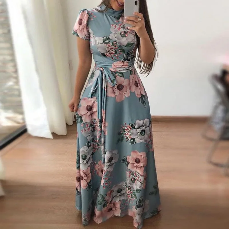 Женское длинное платье макси LASPERAL летнее пляжное в стиле бохо с цветочным