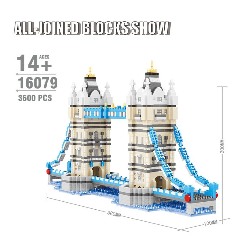 16079 Balody всемирно известная архитектура алмазные строительные блоки игрушка Тадж-Махал Василий Церковь Биг-Бен Лондонский мост - Цвет: 16079