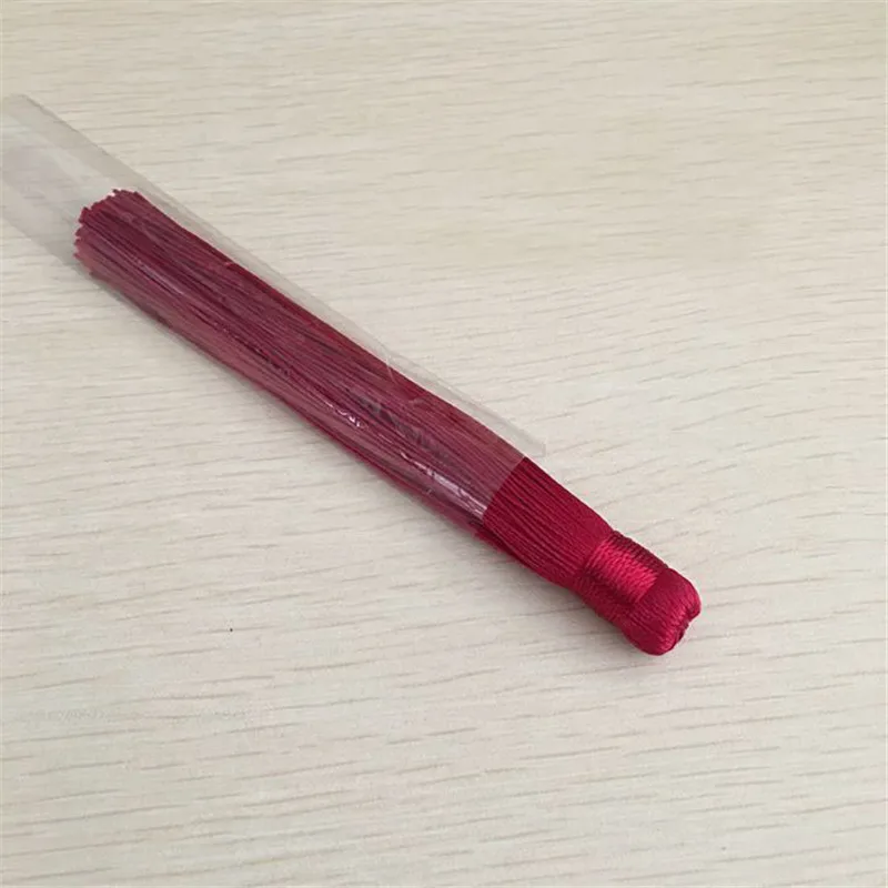 Wine red 10 шт./лот, 120 мм, вискоза, полиэстер, шелковые кисточки для серег, талисманы, китайский узел, хлопковые кисточки для изготовления ювелирных изделий, сделай сам, Borlas Piel - Цвет: Wine red