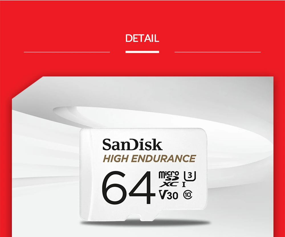 SanDisk MicroSD карта высокая выносливость карта памяти C10 V30 U3 4 K 32 GB 64 GB 128 GB 256 GB TF карты для Dash Cam домашнего видео мониторинга