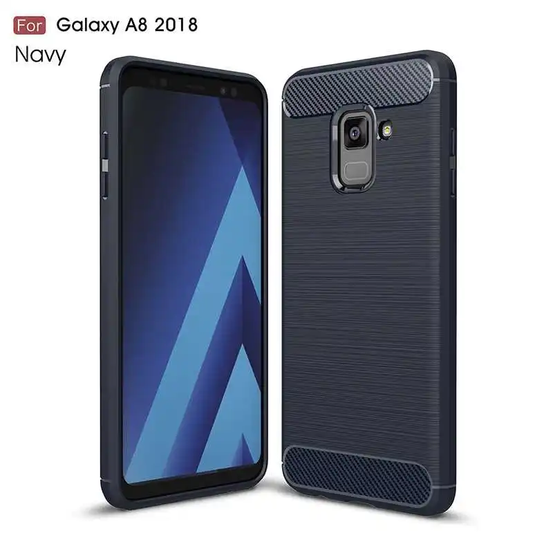 Navy Blue Mokoemi Ударопрочный Мягкий силиконовый 5," для samsung Galaxy A8 чехол для samsung Galaxy A8 Plus чехол для телефона - Цвет: Navy Blue