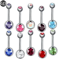 10pcslot g23 titanium navel piercing belly button rings gem navel bars piercing belly rings ombligo nombril body jewelry