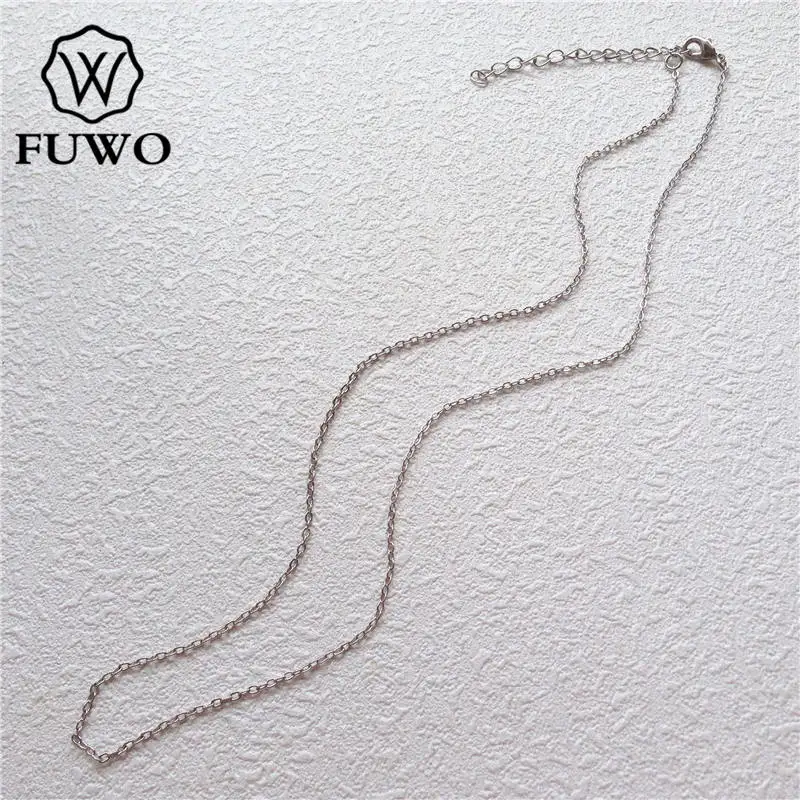 

FUWO High Quality Brass Chain Necklaces With White Gold Dipped Dainty Elegant Bracelet Charm Chain For Pendant Making NC002