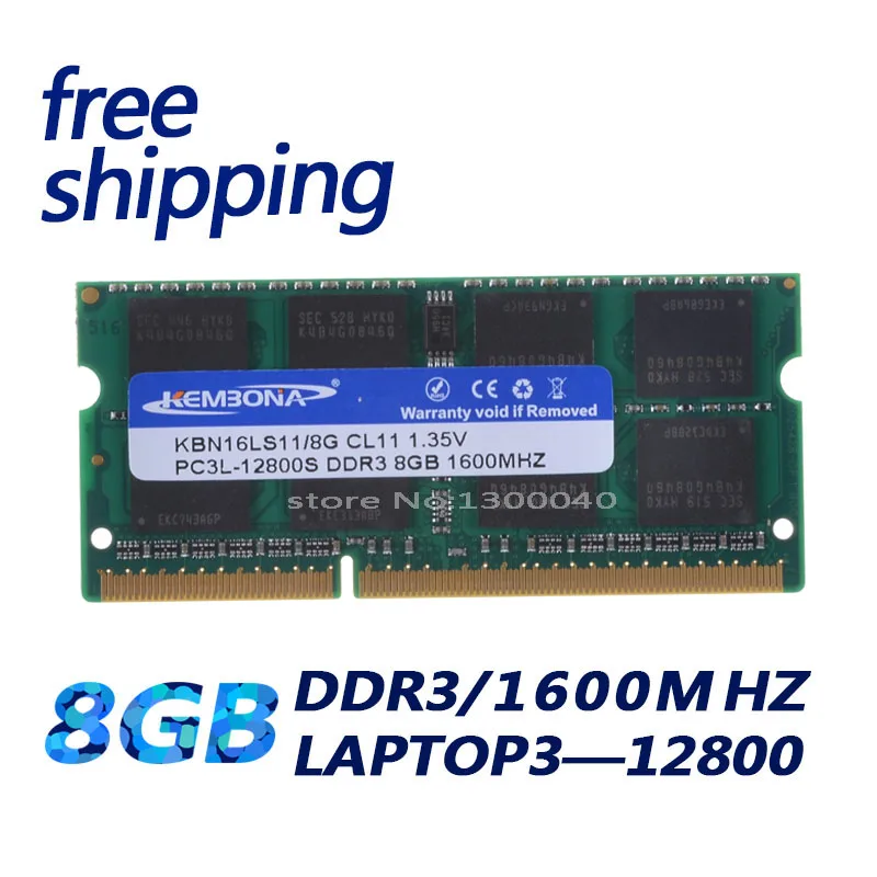 Оперативная память KEMBONA, 1600Mzh, 8 ГБ, 8 ГБ, DDR3L, PC3-12800L, 1,35 в, KBA16LS11/8, для ноутбуков, компьютеров, бесплатная доставка