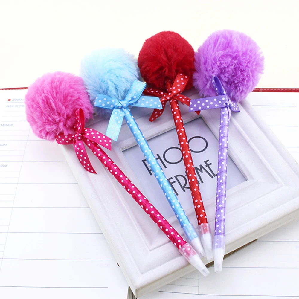 Шариковая ручка с бантиком для волос 5 шт. | Канцтовары офиса и дома