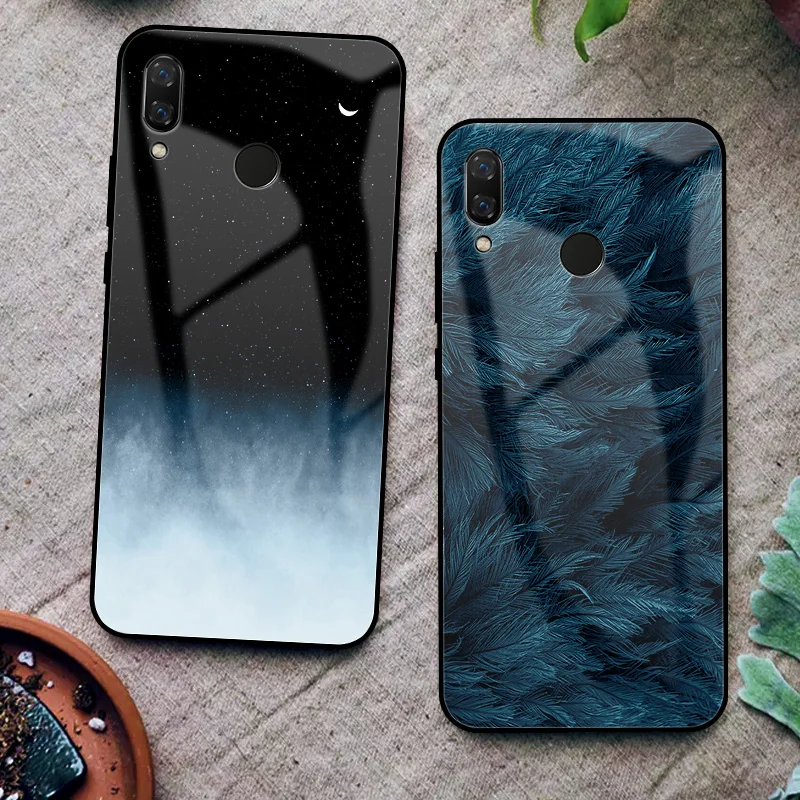 Чехол GFAITH из закаленного стекла для HUAWEI Y9 2019 чехол с принтом в виде пера телефона
