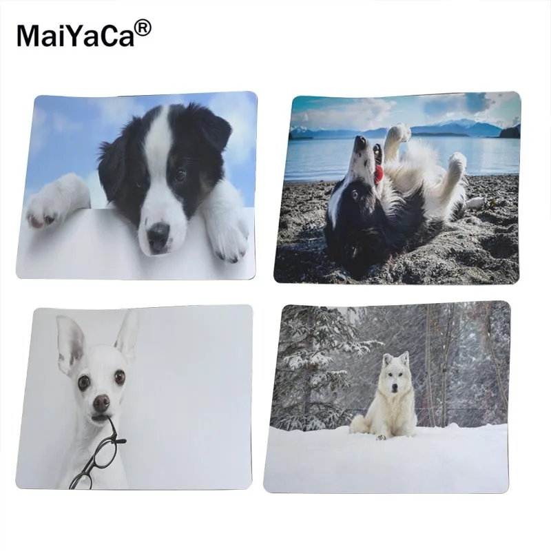 

MaiYaCa White Dog Computer Mouse Pad Mousepads Rubber Pad 18*22cm and 25*29cm