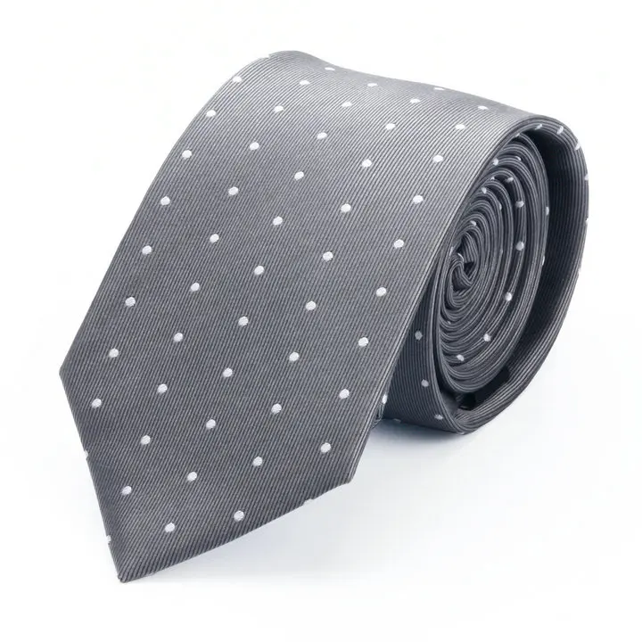 DARKGREY Жаккардовый Шелковый Колледж кампус галстук 7 см узкий тонкий узкий галстук студент элегантный дизайн молодежь с узором в горошек, в полоску - Цвет: DARKGREY